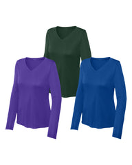 Women's Long Sleeve 100% polyester T-Shirt - Pack Of 3 - Multicolor 4