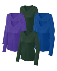 Women's Long Sleeve 100% polyester T-Shirt - Pack Of 6 - Multicolor 4