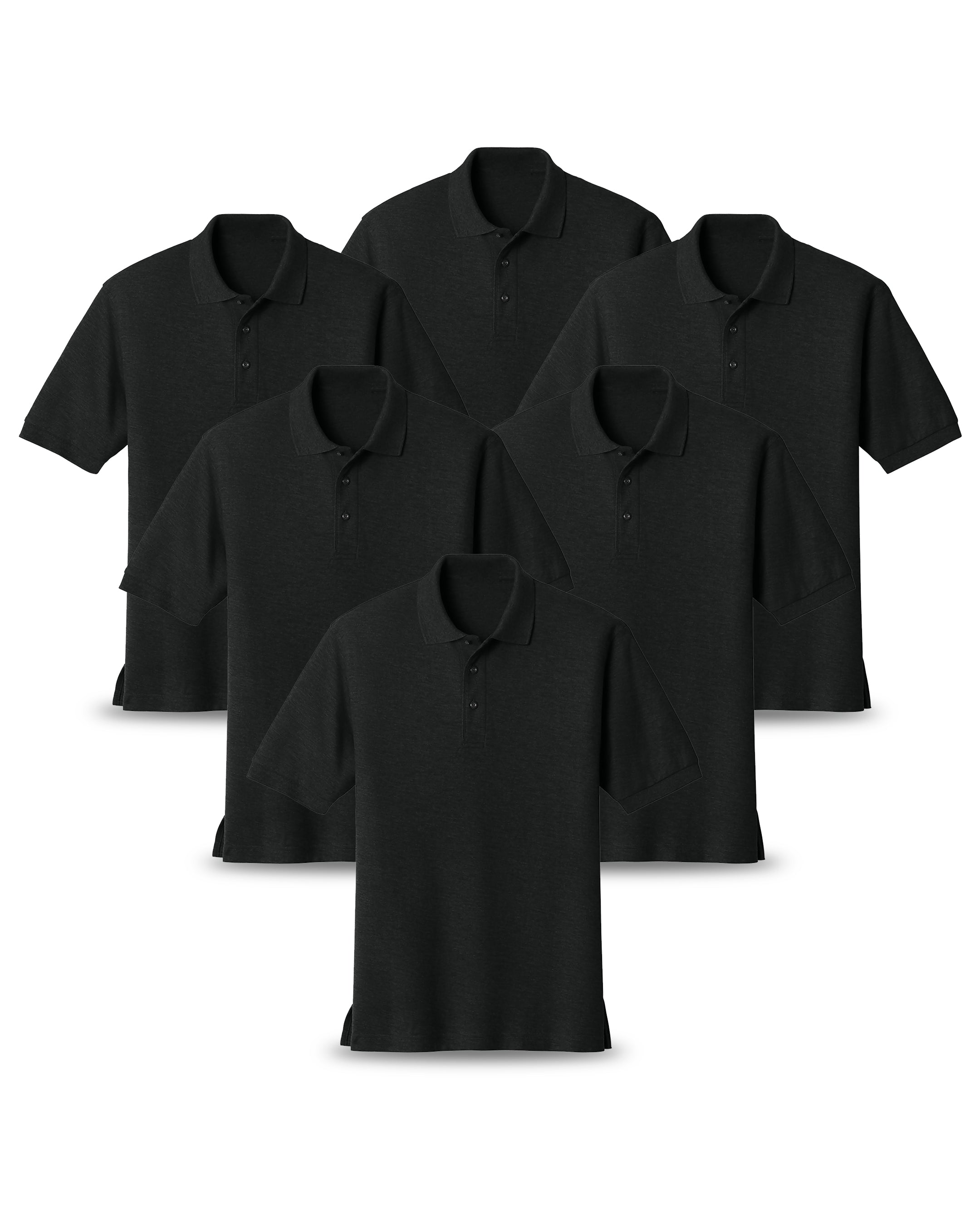 black polo shirt pack of 6