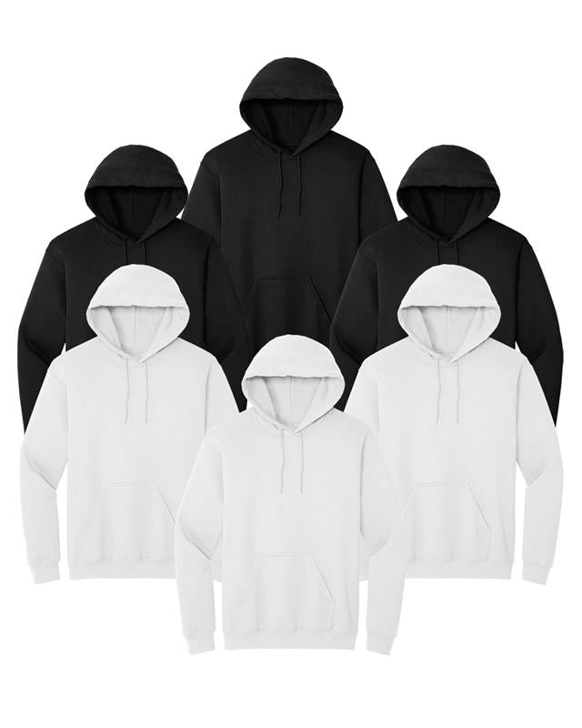 Black and white hoodies pack of 6