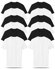 black and white t-shirt pack of 12