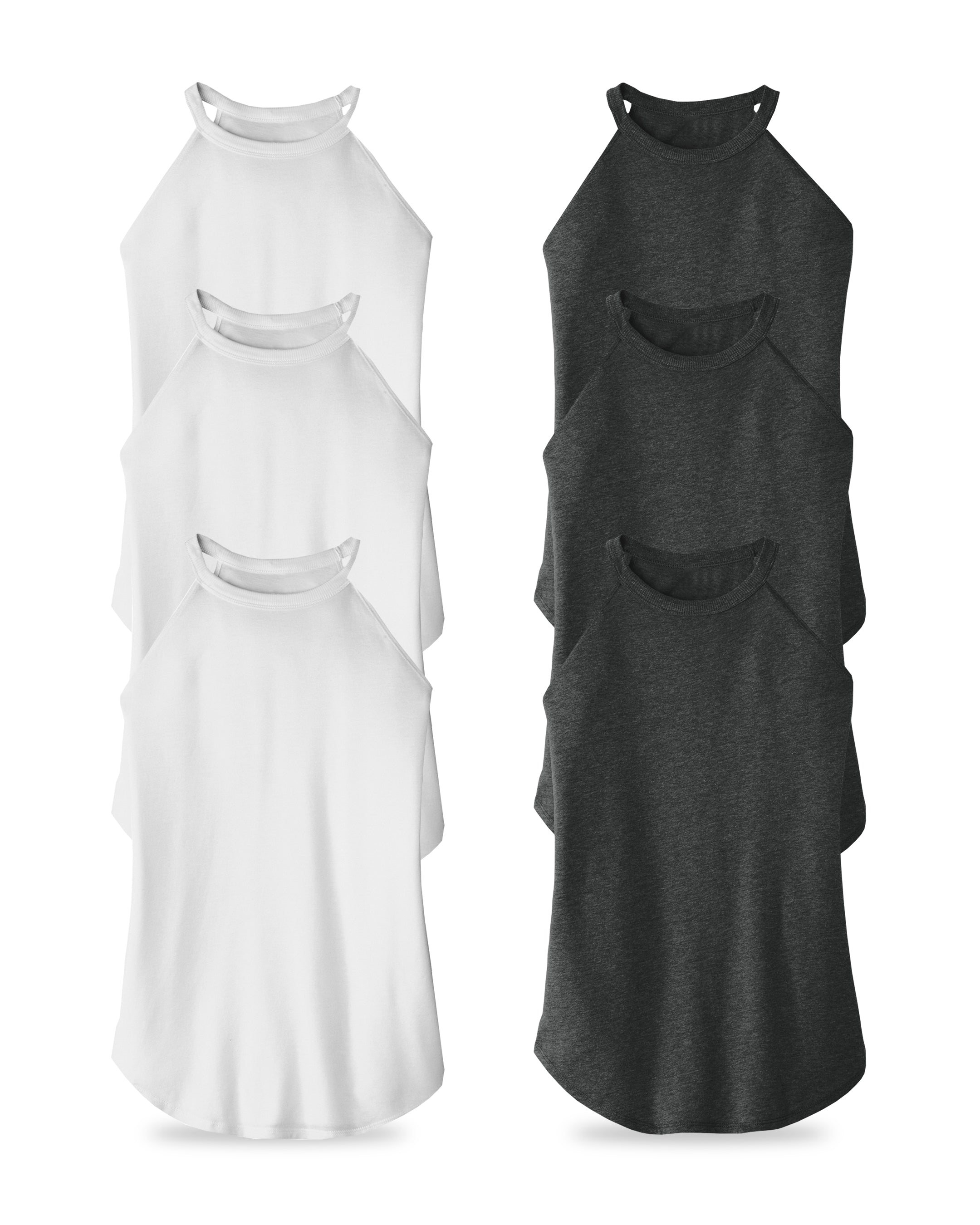 black and white womens tank-tops pack of 6