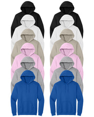 Black, White, Light Pink, Sand, Royal, Sport gray multicolor pack of 12 hoodies