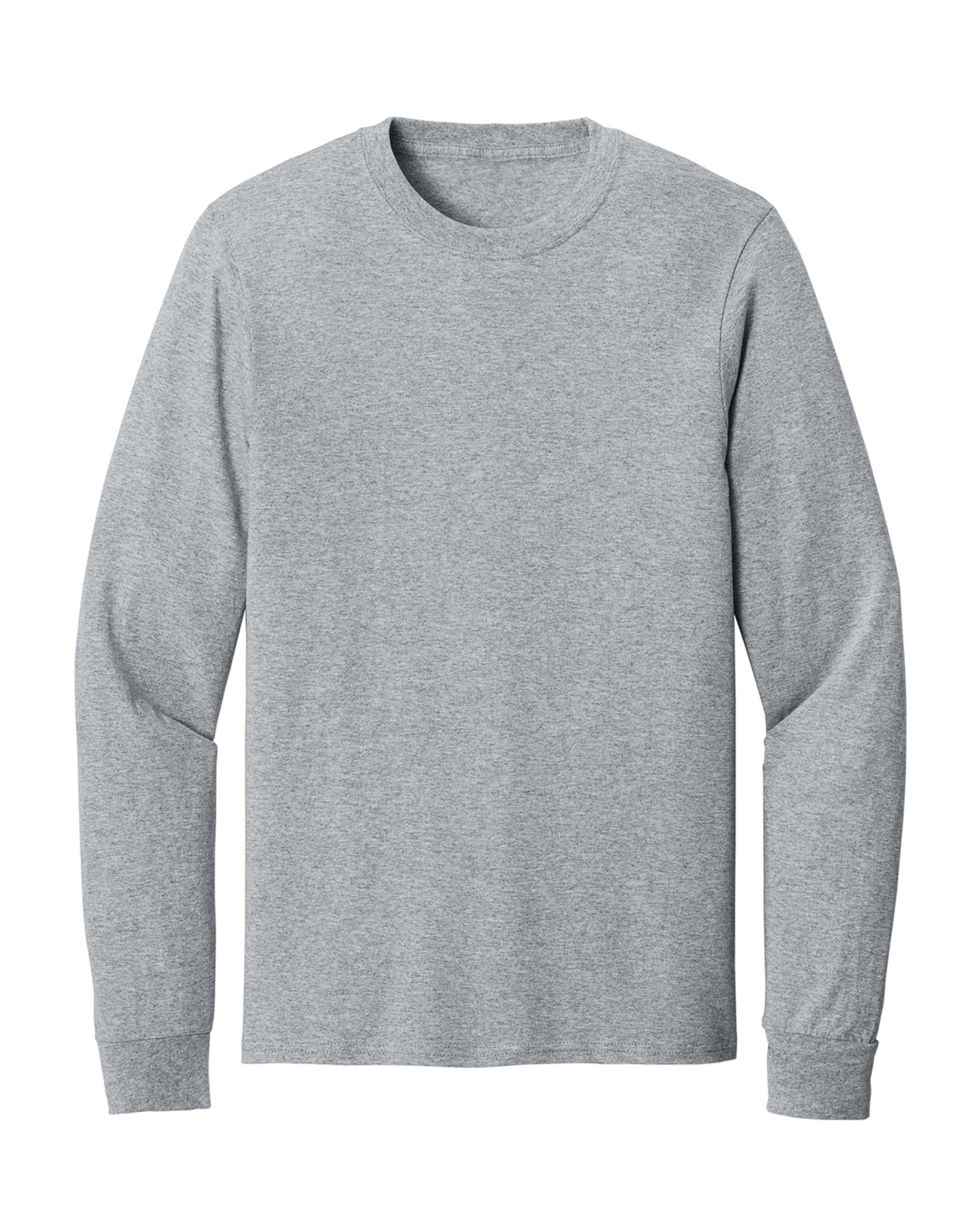 ash heather long sleeve shirt on a white background