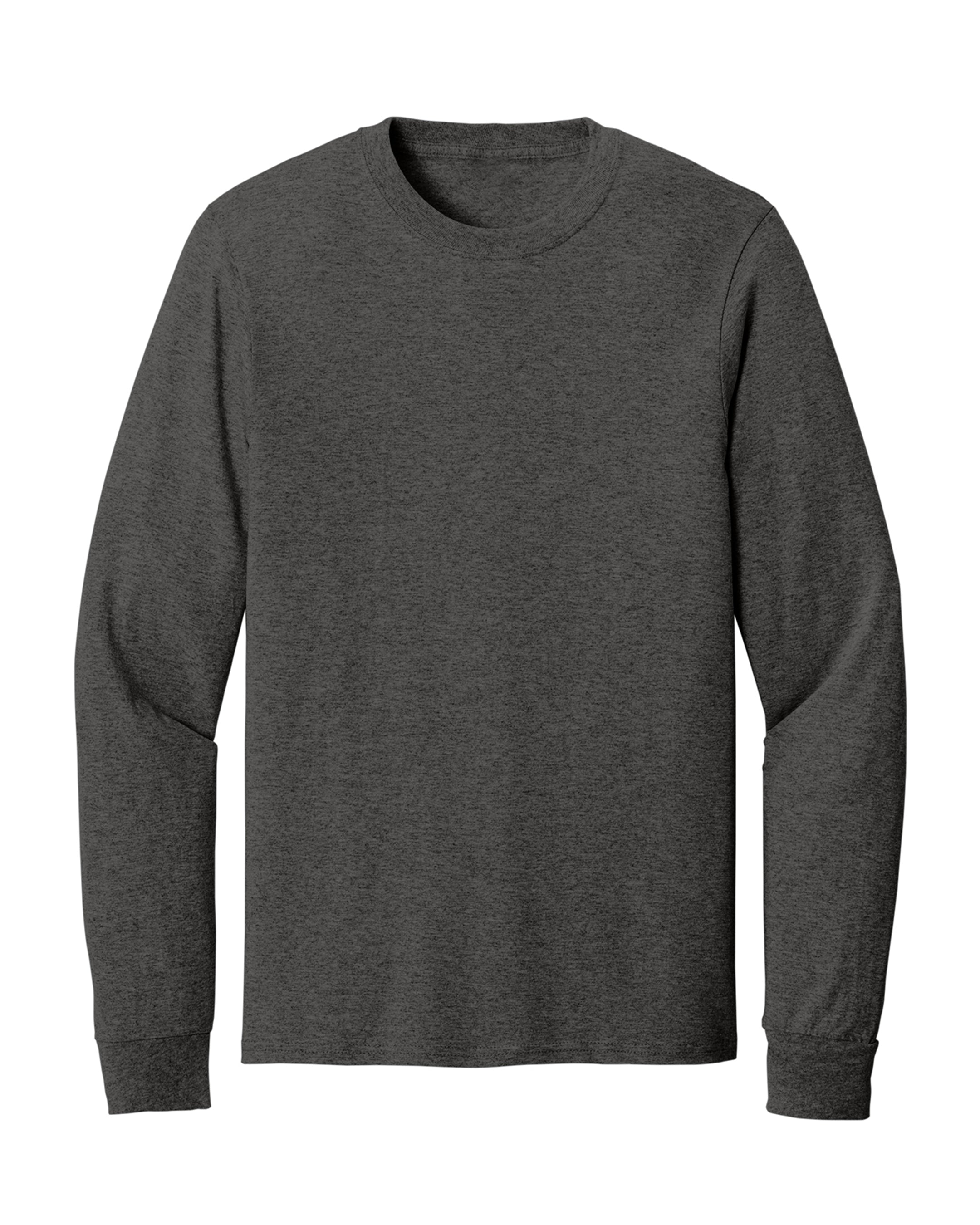 dark grey long sleeve shirt on a white background
