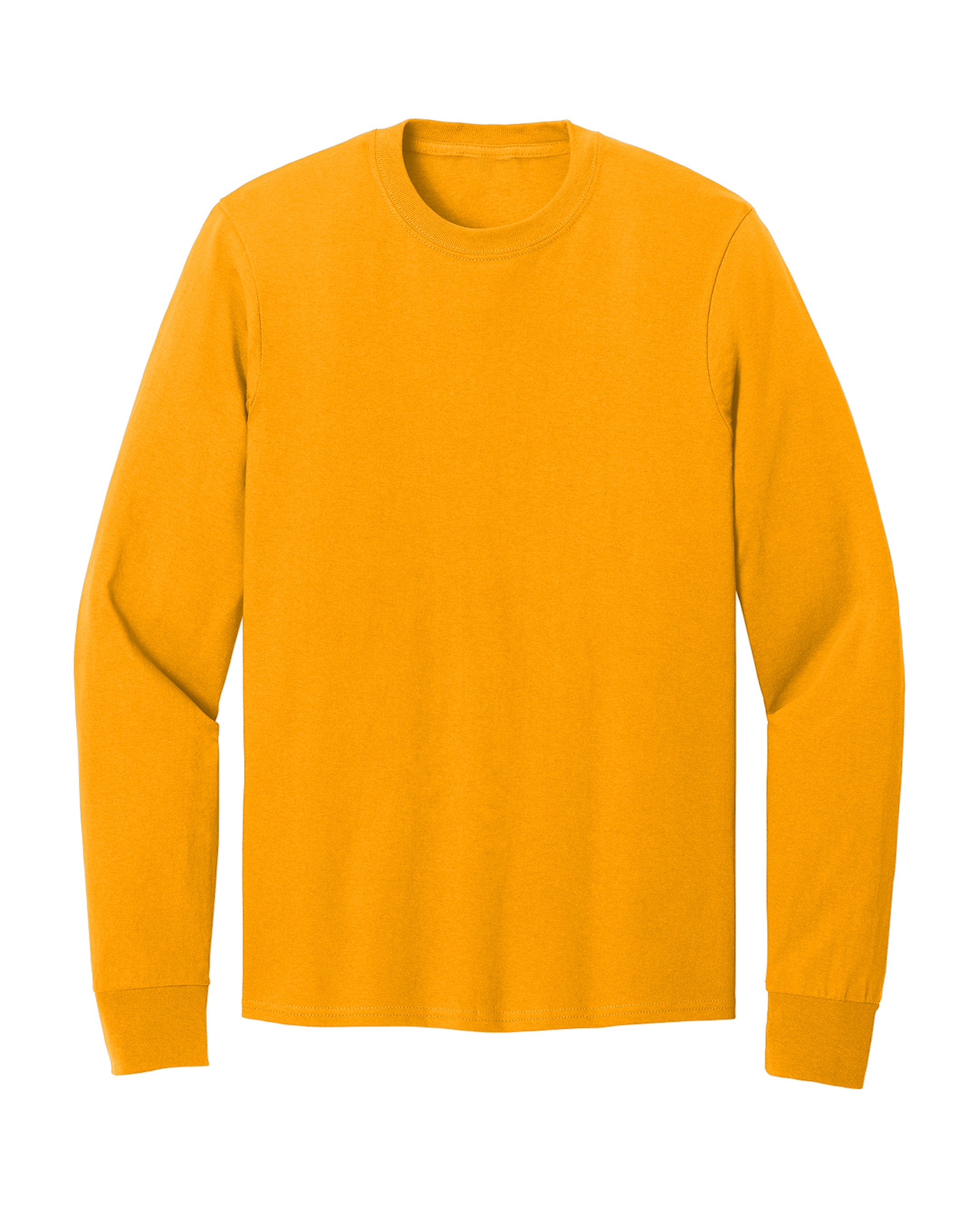Yellow long sleeve shirt on a white background