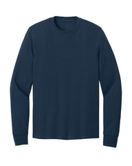 Navy blue long sleeve shirt on a white background
