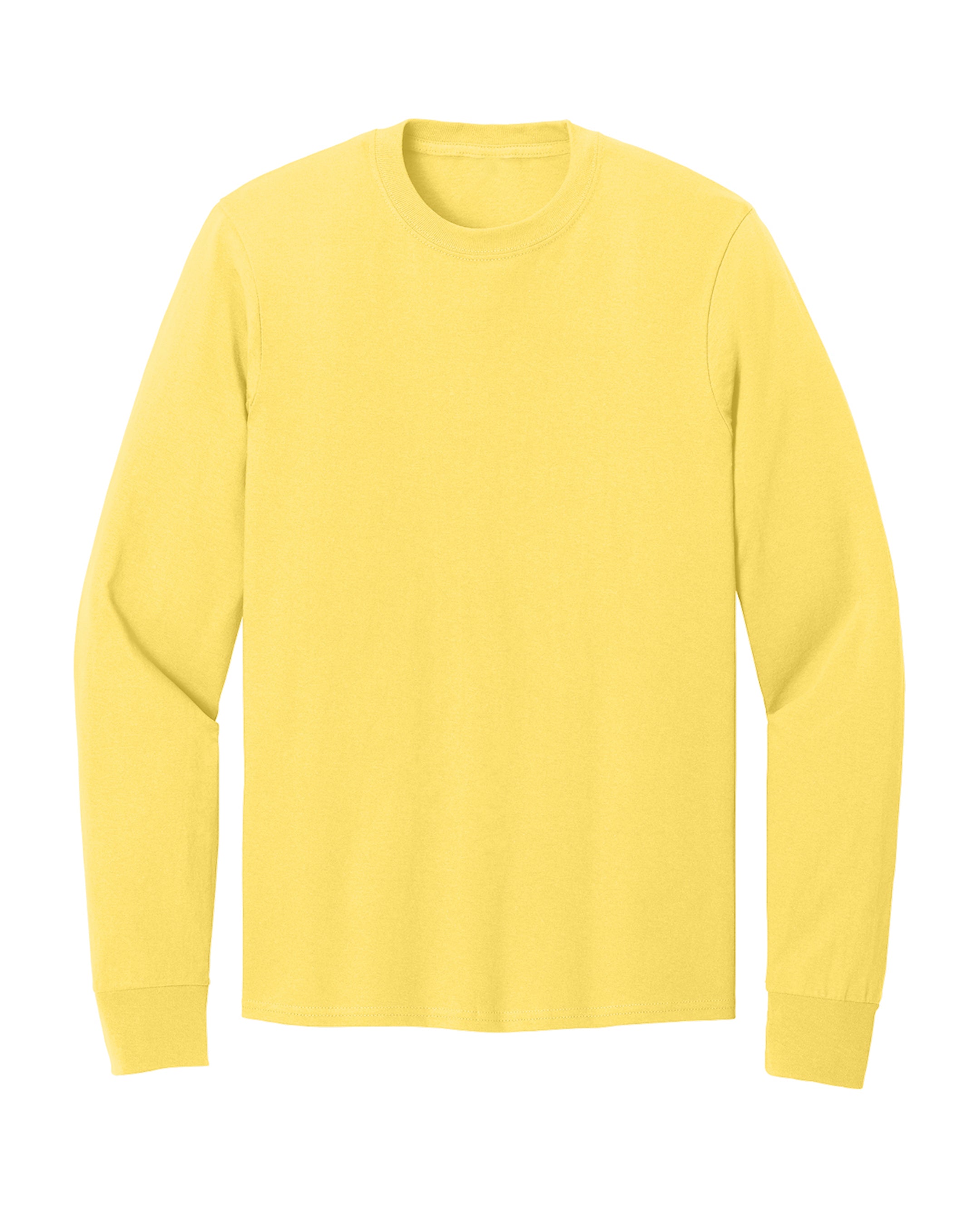 light yellow long sleeve shirt on a white background