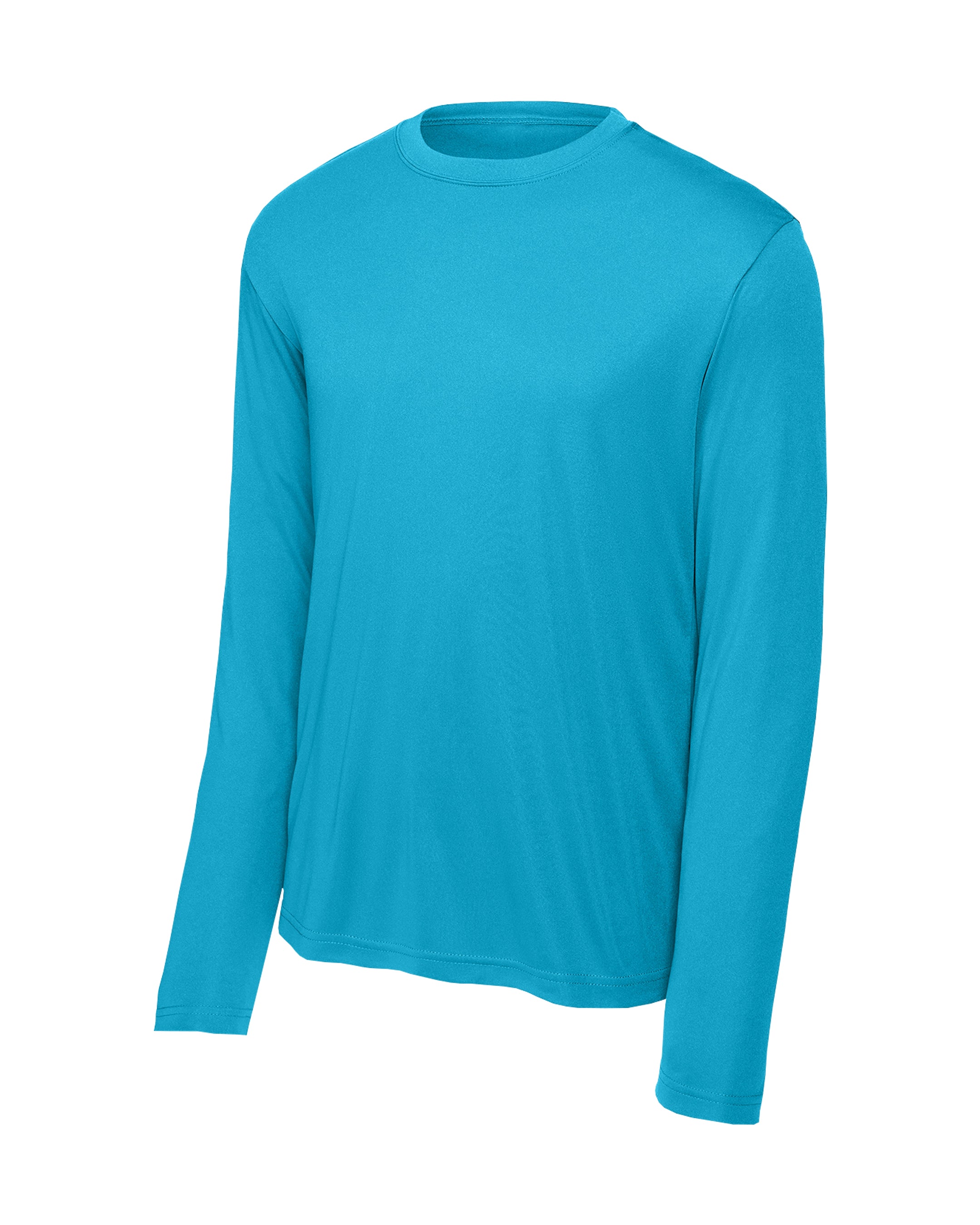 Blue mens long-sleeve shirt on a white background