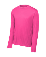 Pink long-sleeve shirt on a white background
