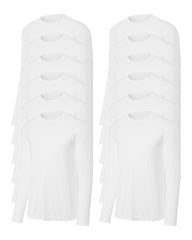 12 white mens long-sleeve shirts on a white background