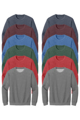 Heather Scarlet Red, Heather Dark Green, Heather Dark Maroon, Heather Dark Navy, Heather Deep Royal, Graphite Heather multicolor sweatshirt 12 Pack