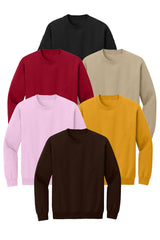 Black, Gold, Light Pink, Sand, Cardinal Red, Dark Chocolate, multicolor heavyweight sweatshirts 6 pack