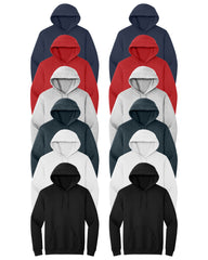 Black, White, Red, Ash, Dark Heather, Navy, multicolor hoodie 12 pack