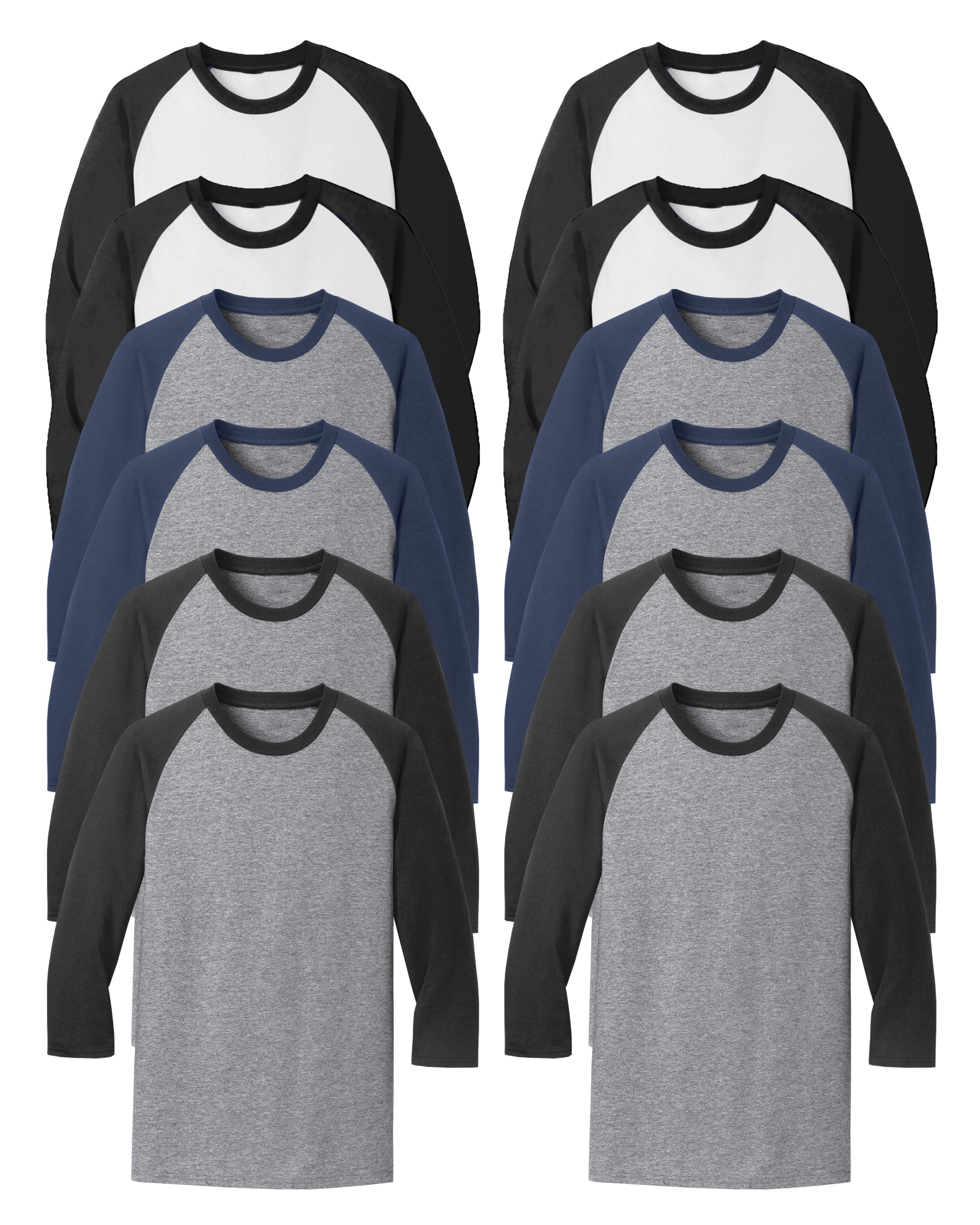 multicolors long sleeve shirt pack 12