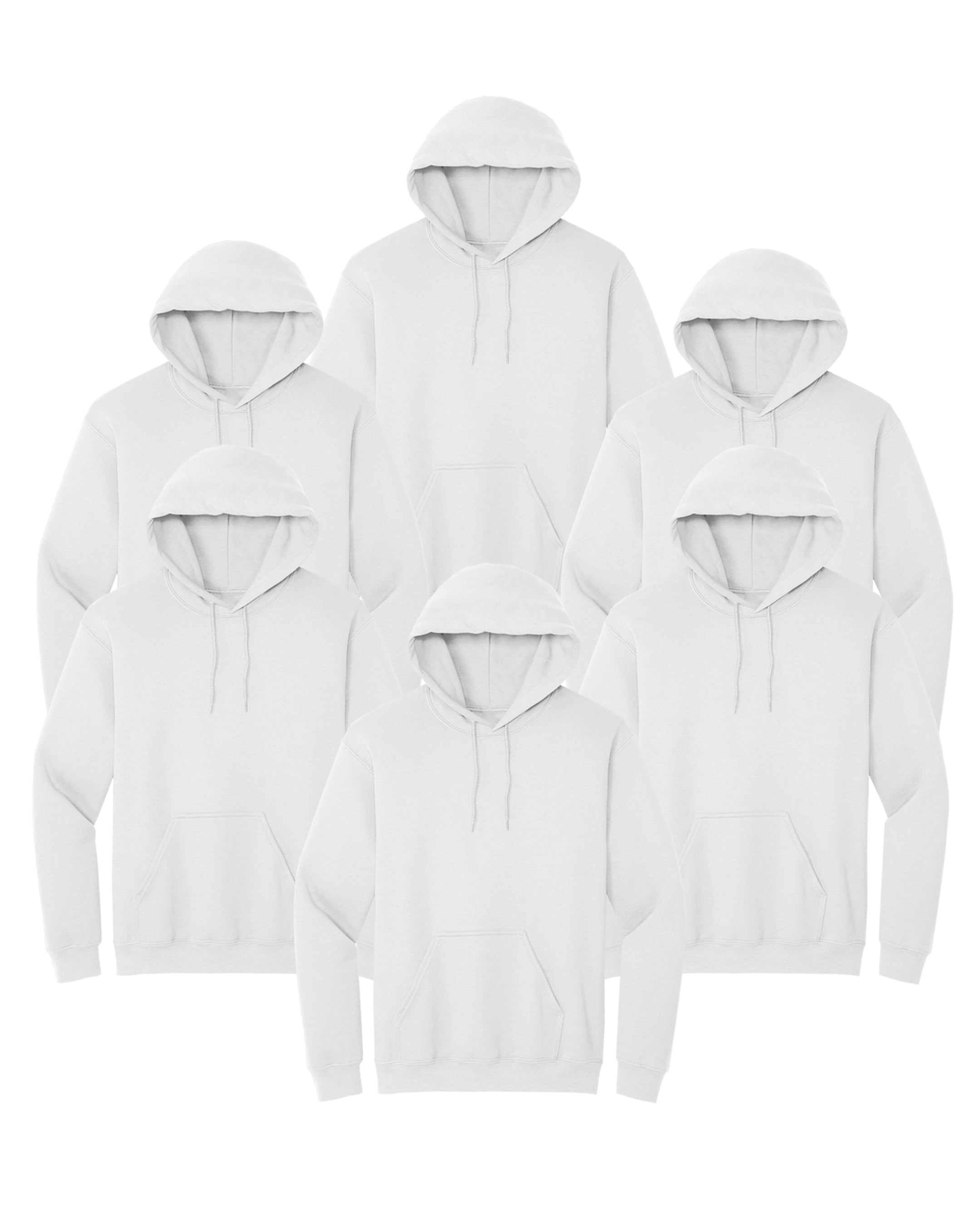White hoodies 6 pack
