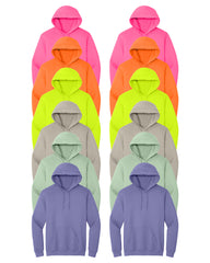 Safety Green, Safety Orange, Safety Pink, Violet, Mint Green, Sand, multicolor hoodies pack of 12