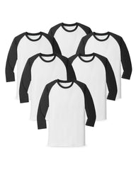 white and black long sleeve shirt pack of 6