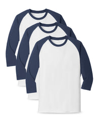 white and navy long sleeve shirt pack of 3
