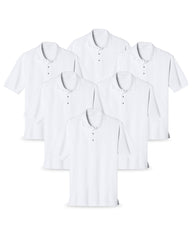 white polo shirt pack of 6
