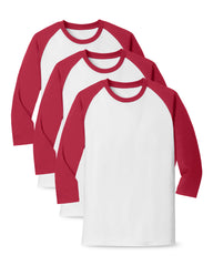 white and red long sleeve shirt pack of 3