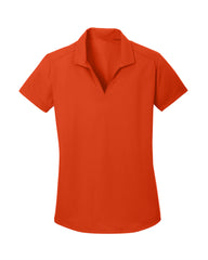 Orange polo shirt on a white background
