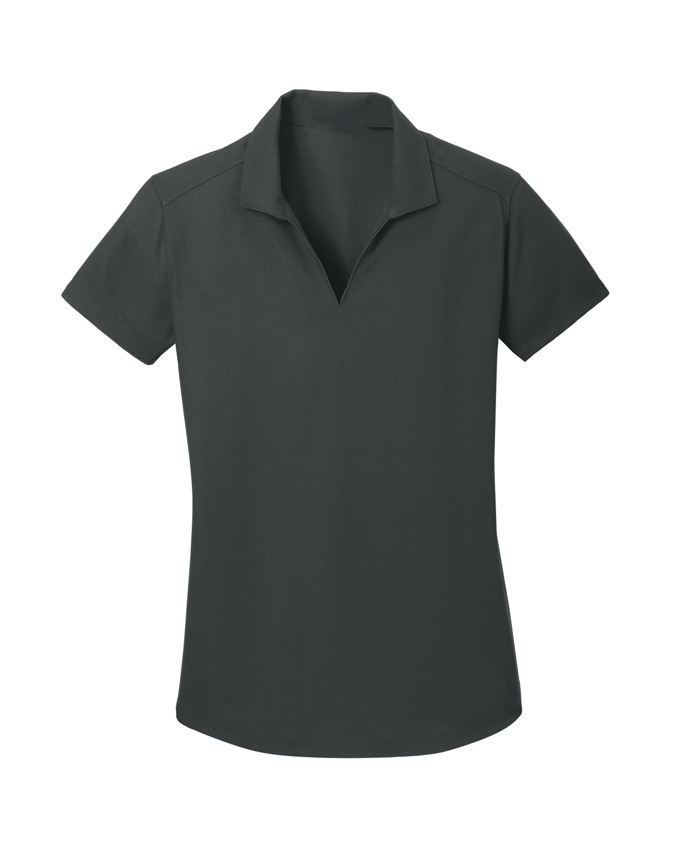 Dark gray polo shirt on a white background