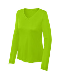 Lime green long-sleeve shirt on a white background