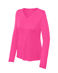 Neon Pink long-sleeve shirt on a white background