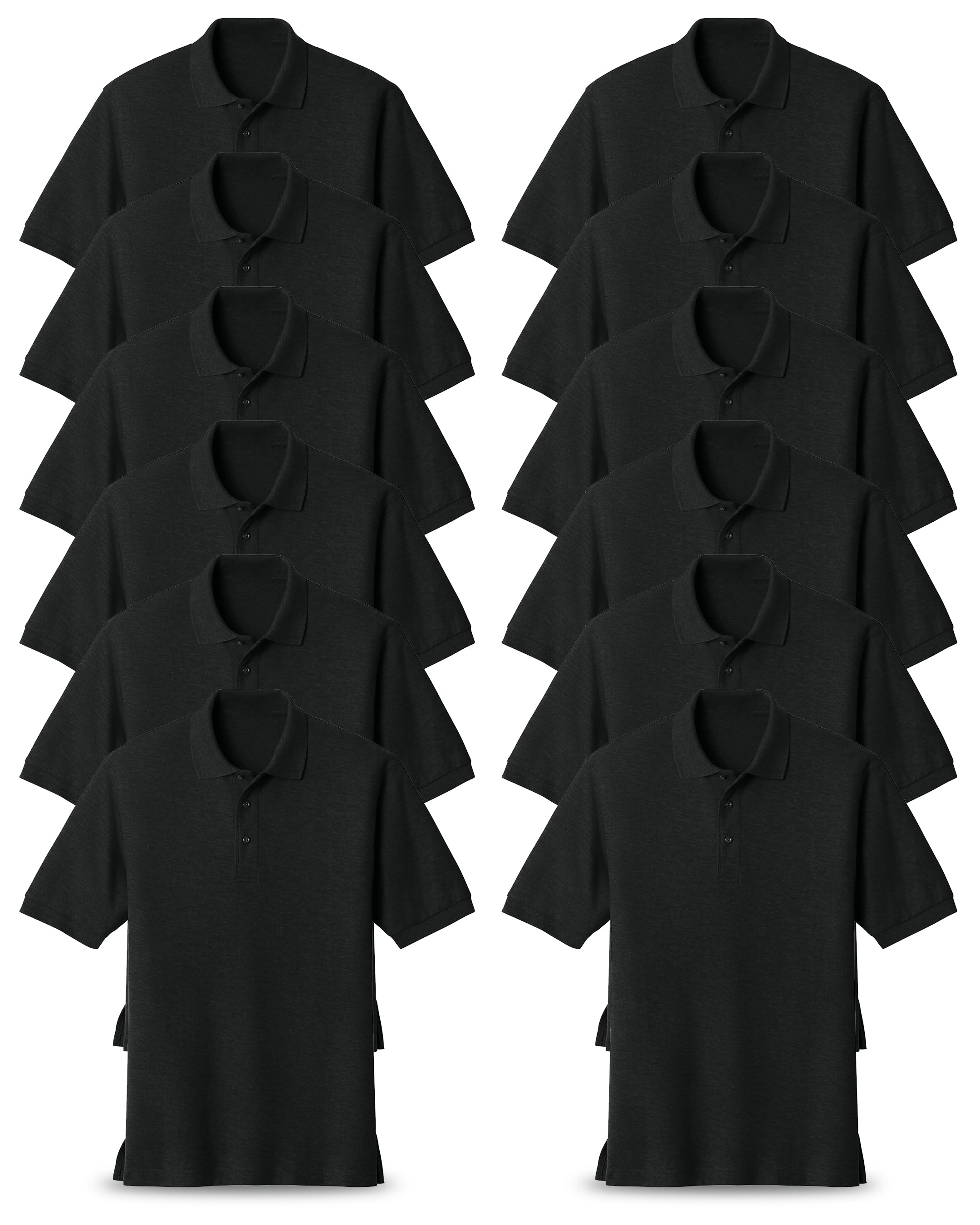black polo shirt pack of 12