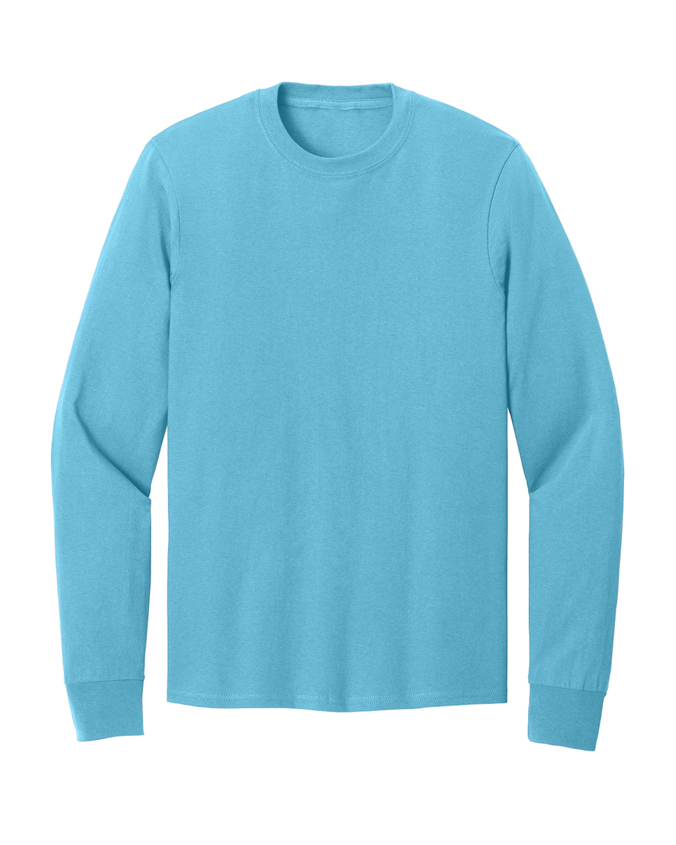 blue long sleeve shirt on a white background
