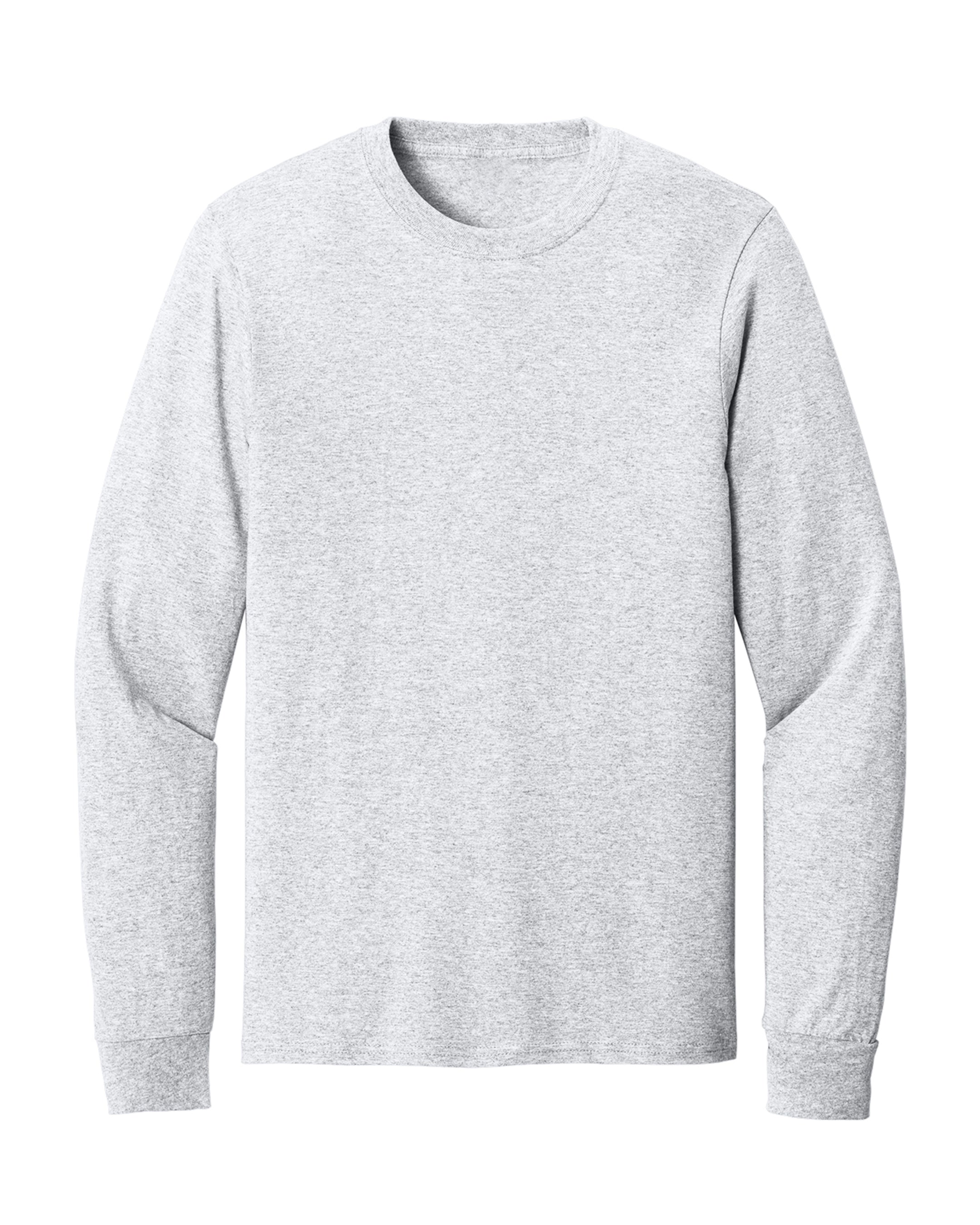 ash white long sleeve shirt on a white background