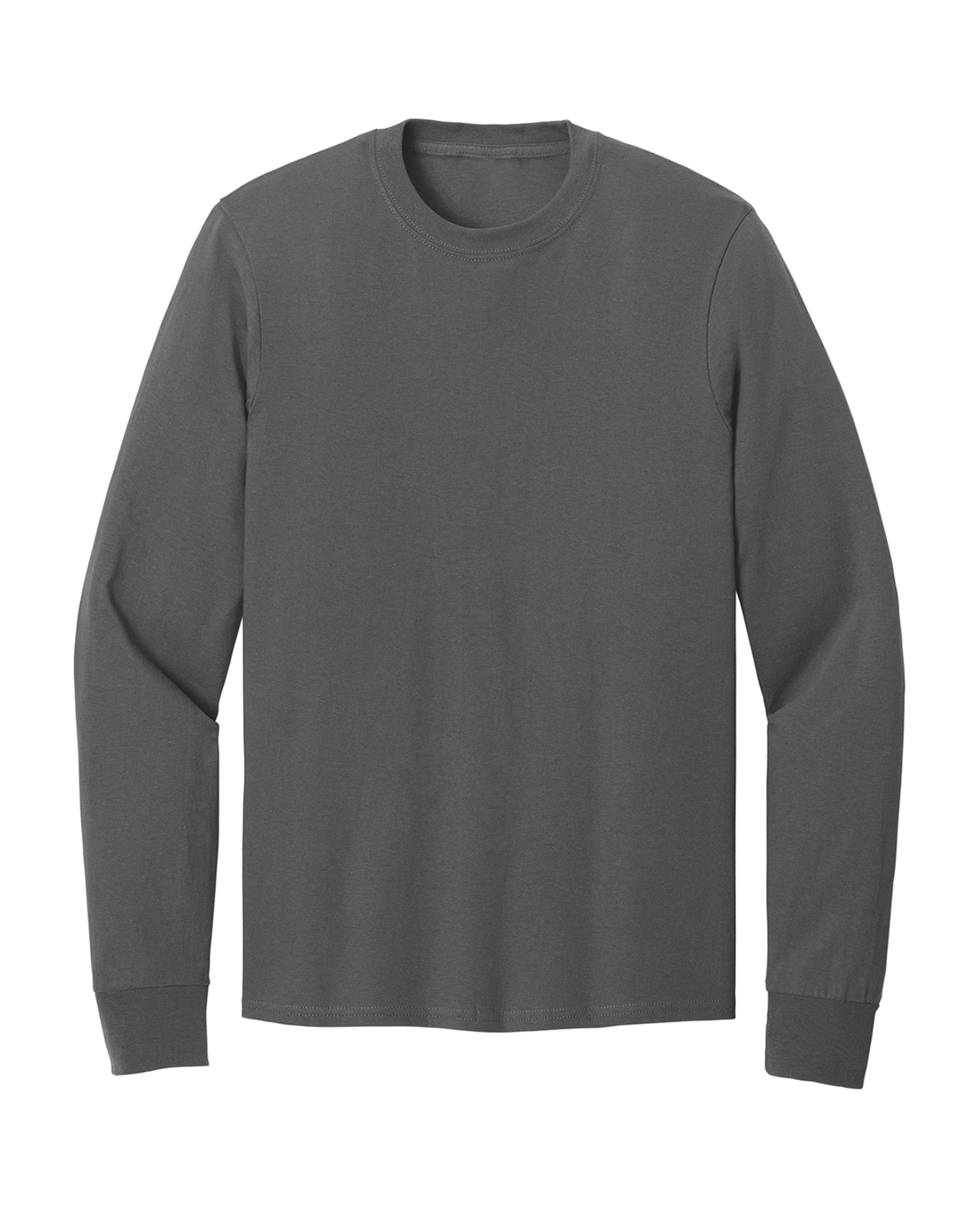 grey long sleeve shirt on a white background