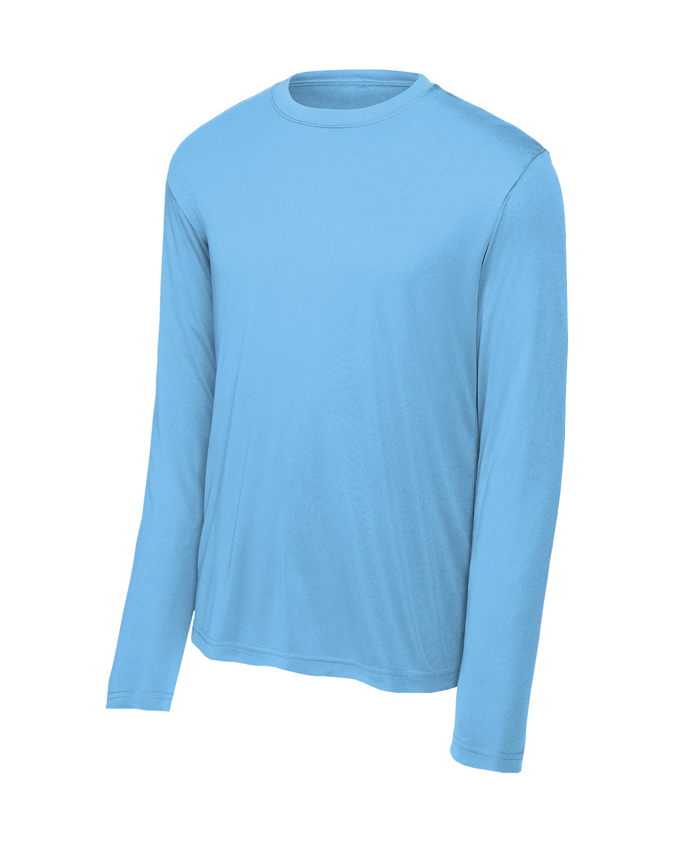 Light blue men long-sleeve shirt on a white background
