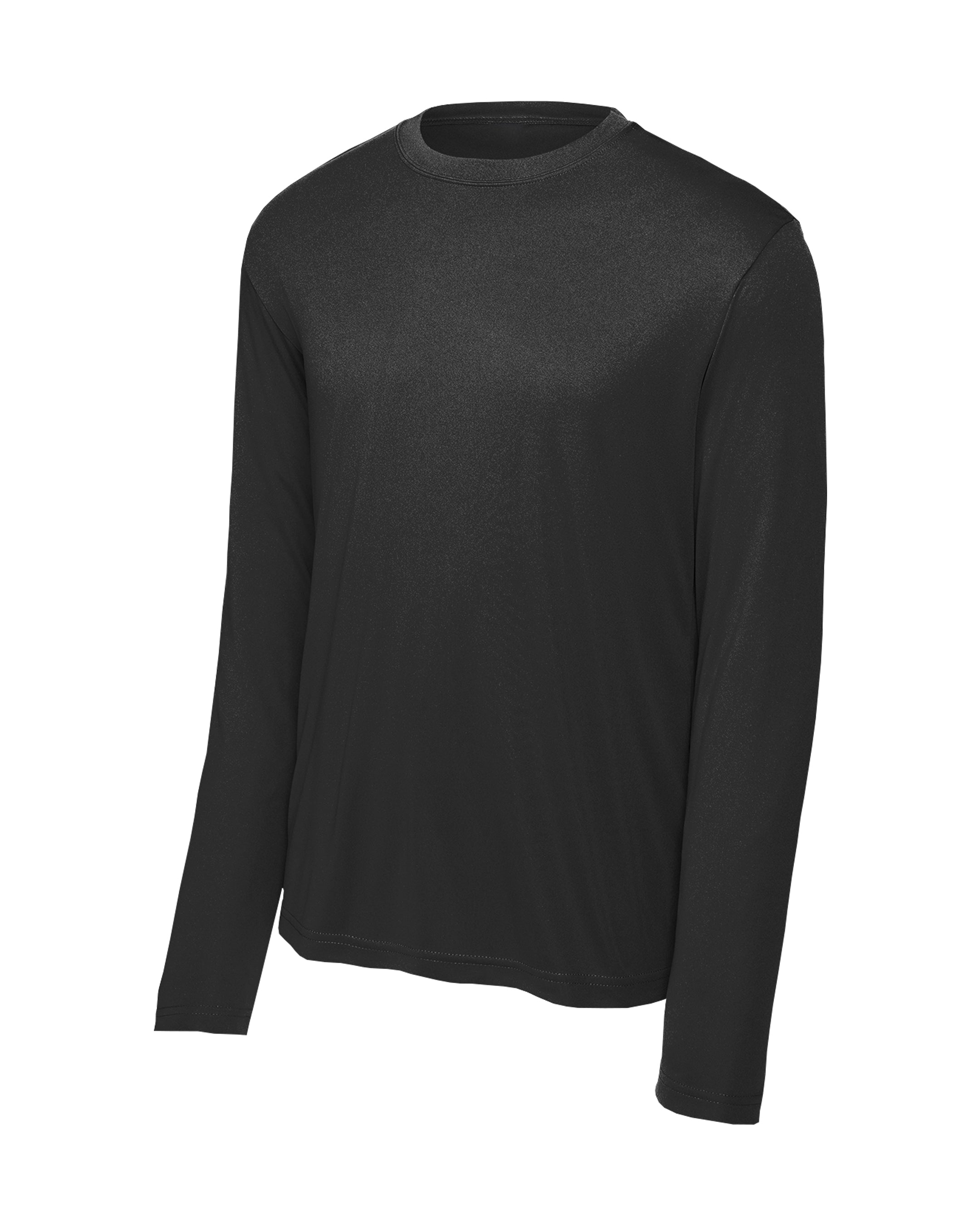 Black long-sleeve shirt on a white background