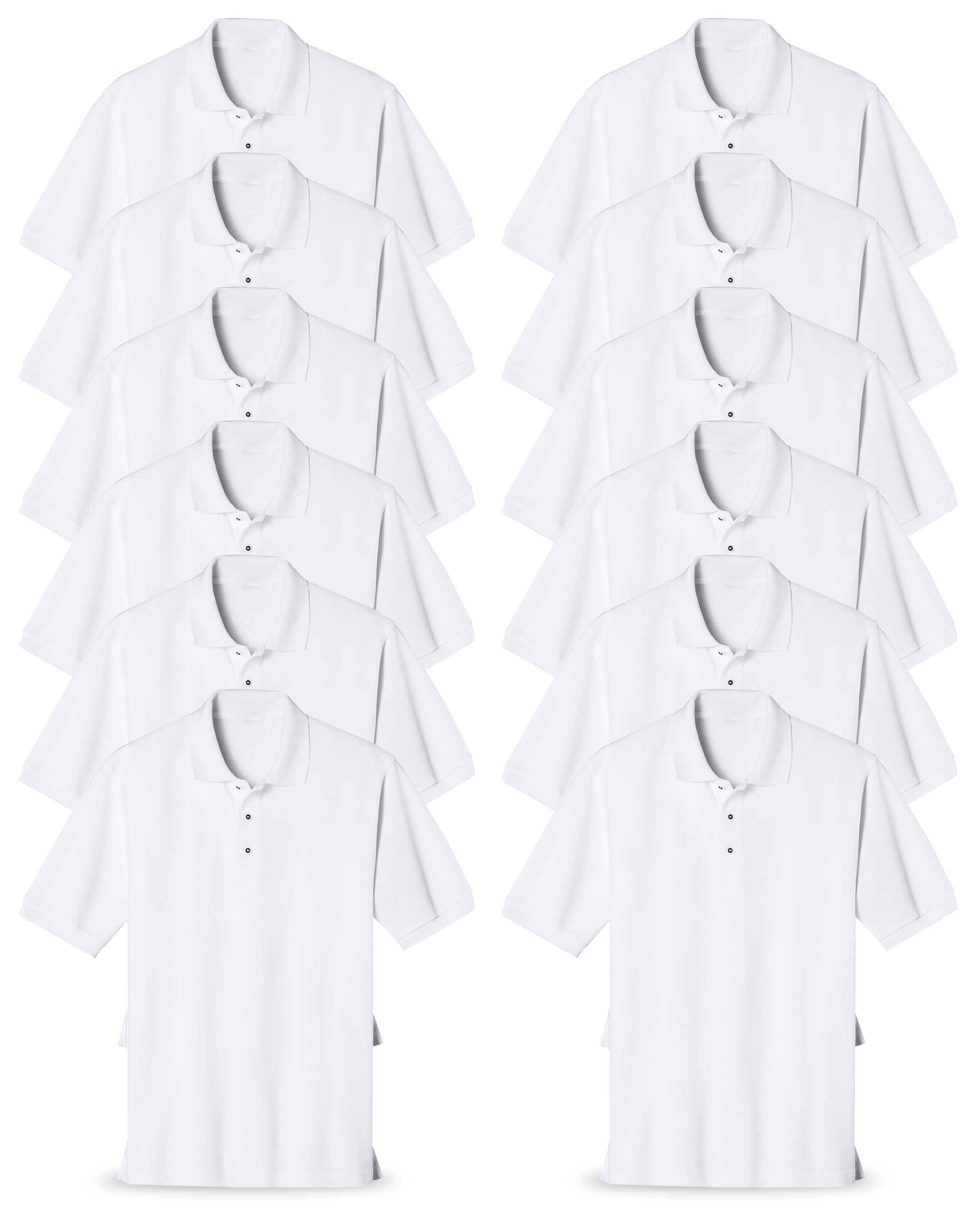 white polo shirt pack of 12