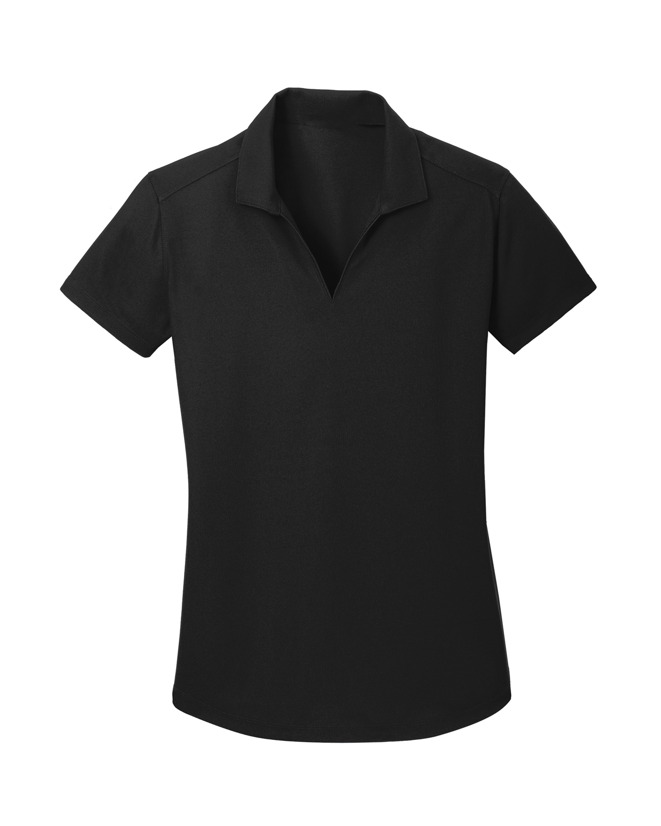 Black polo shirt on a white background