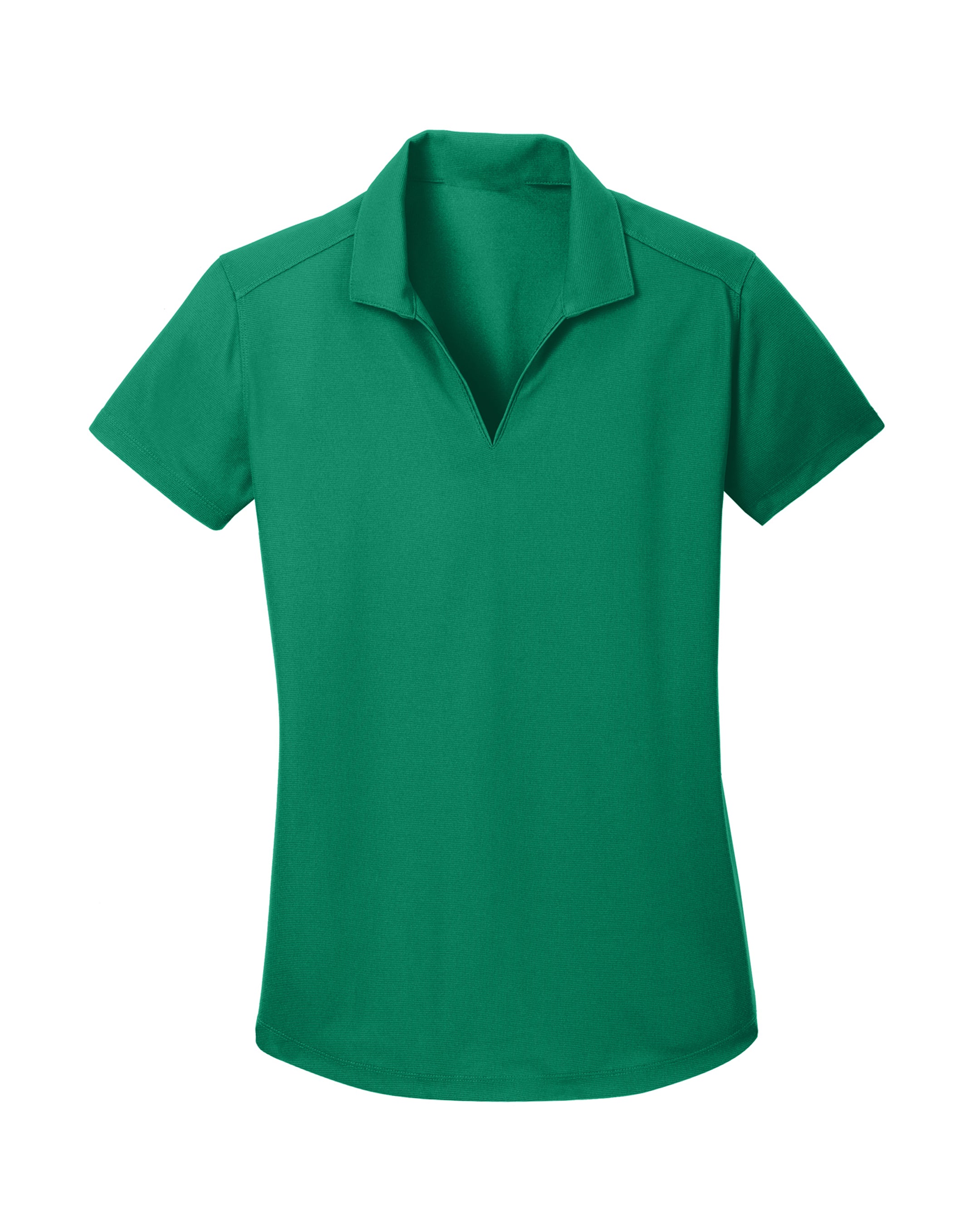Green polo shirt on a white background