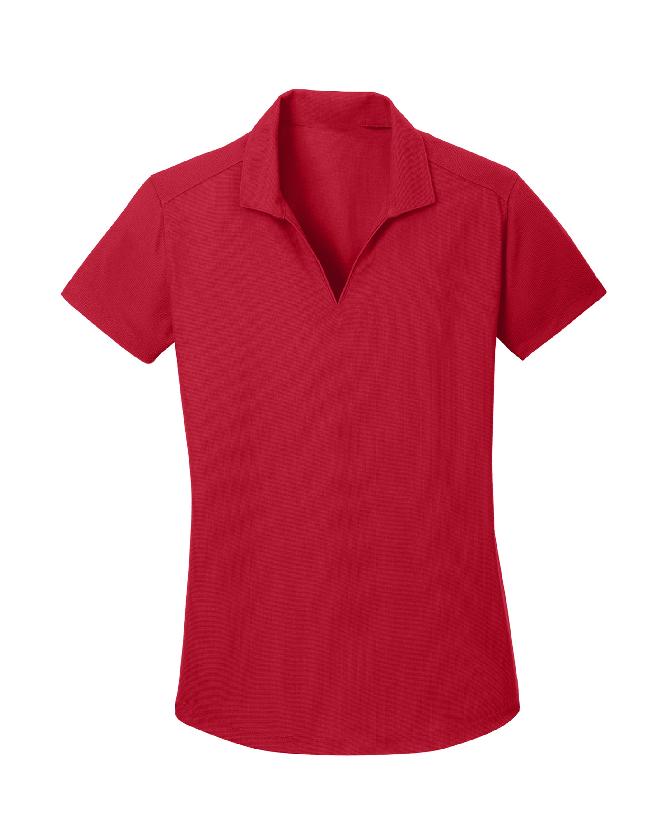 Red polo shirt on a white background