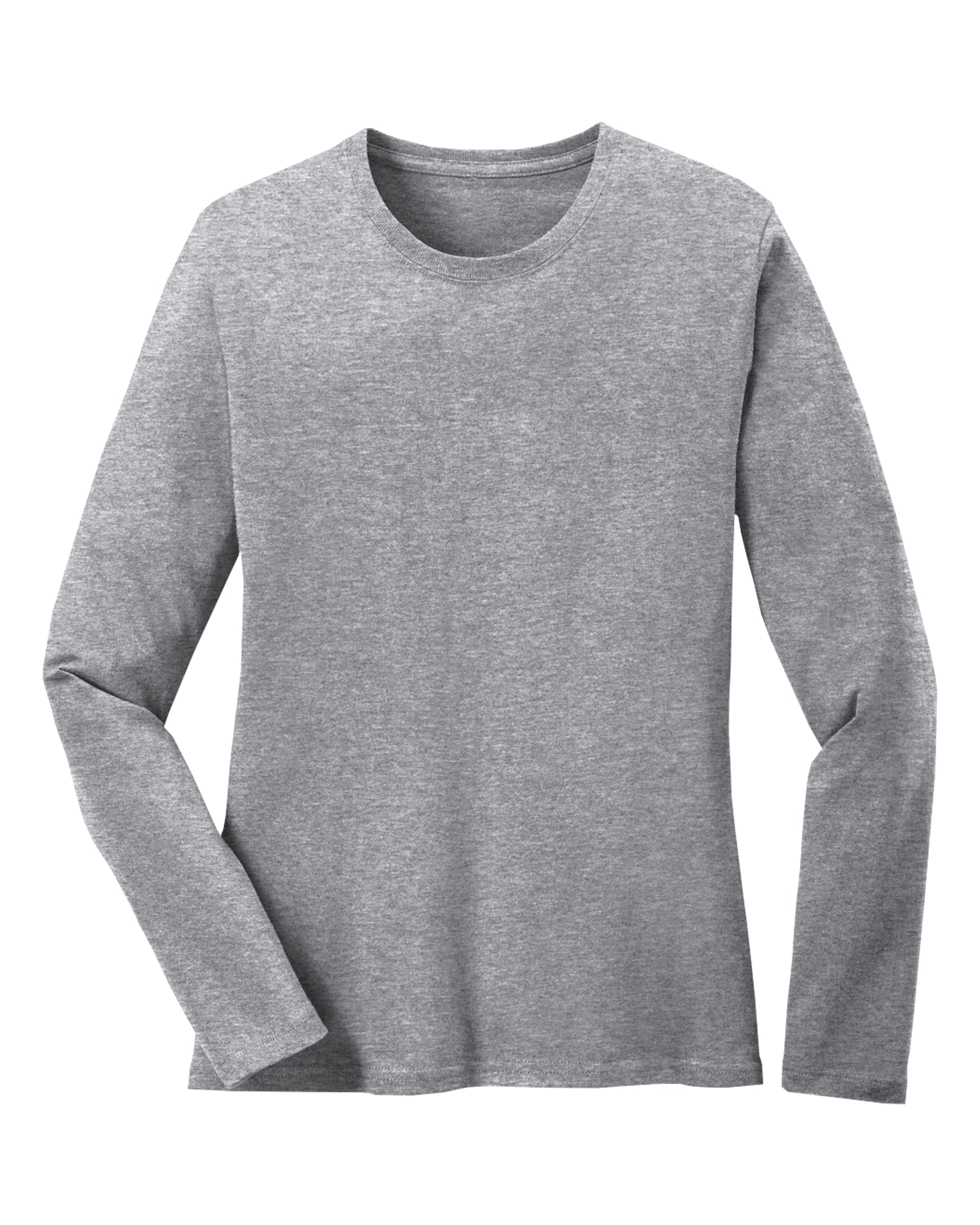 heather Grey long-sleeve shirt on a white background
