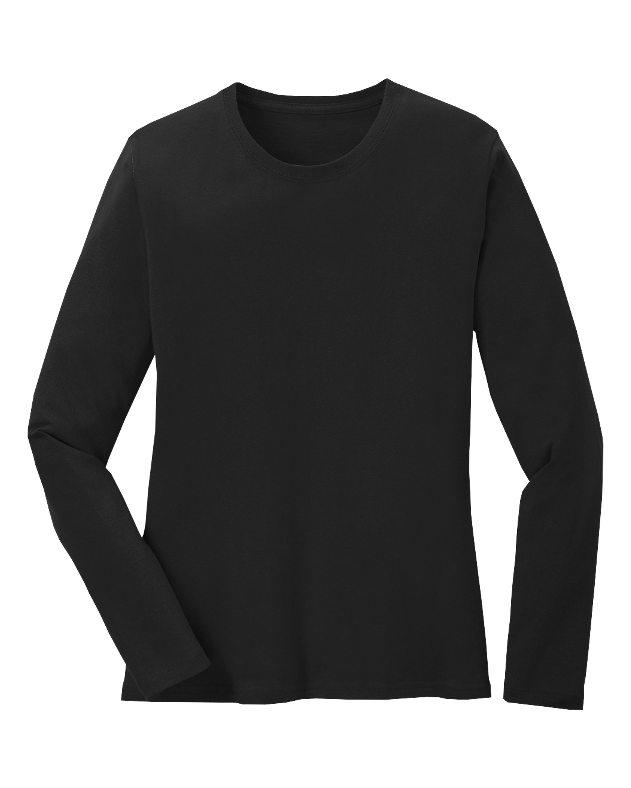 Black long-sleeve shirt on a white background