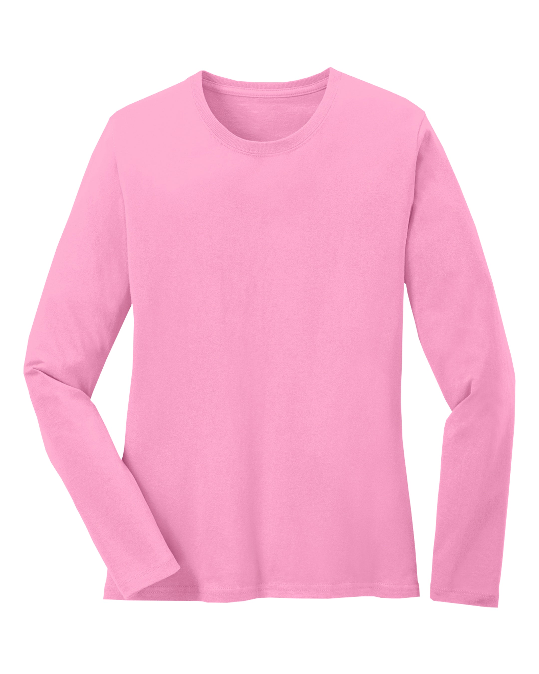 Pink long-sleeve shirt on a white background