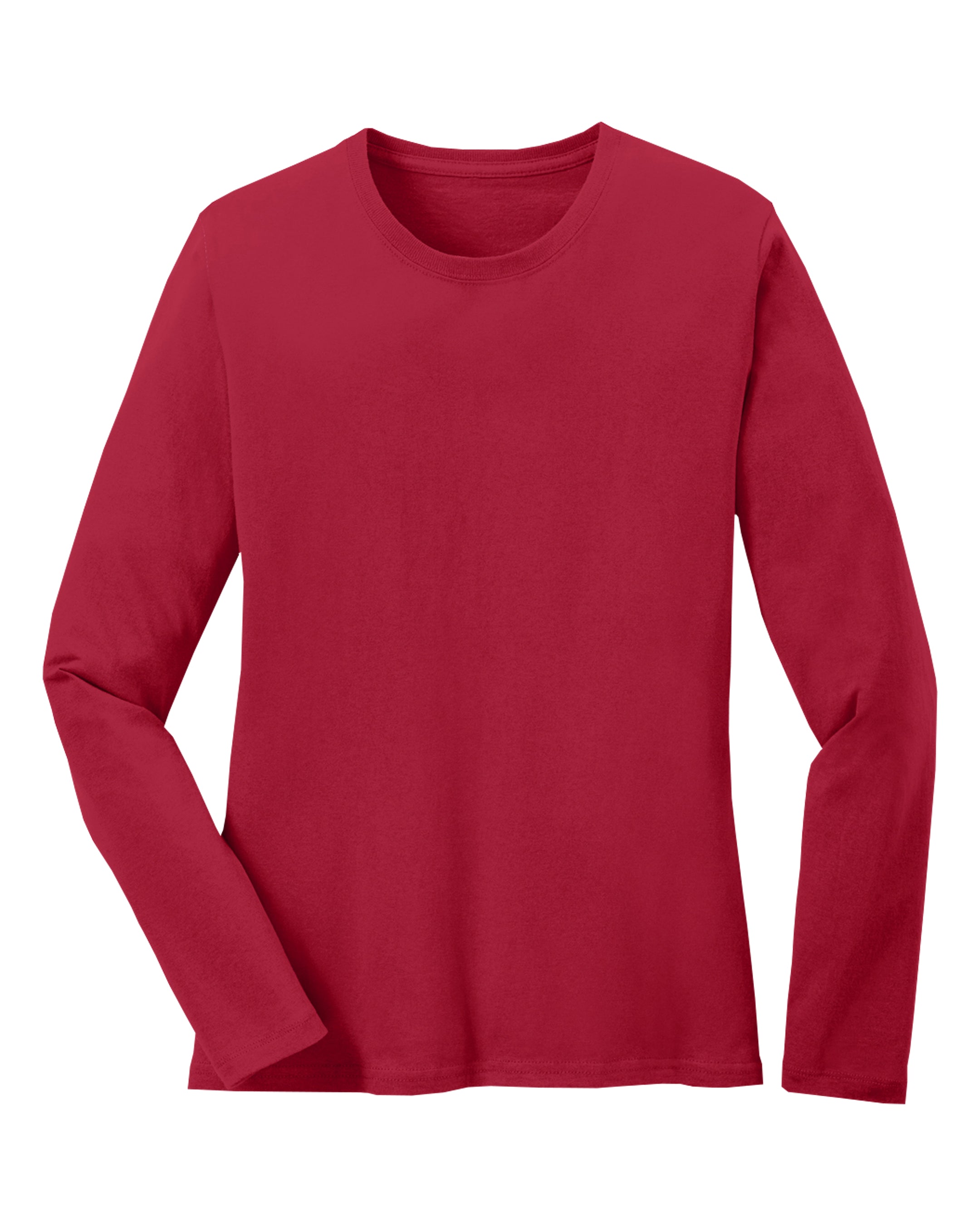 Red long-sleeve shirt on a white background