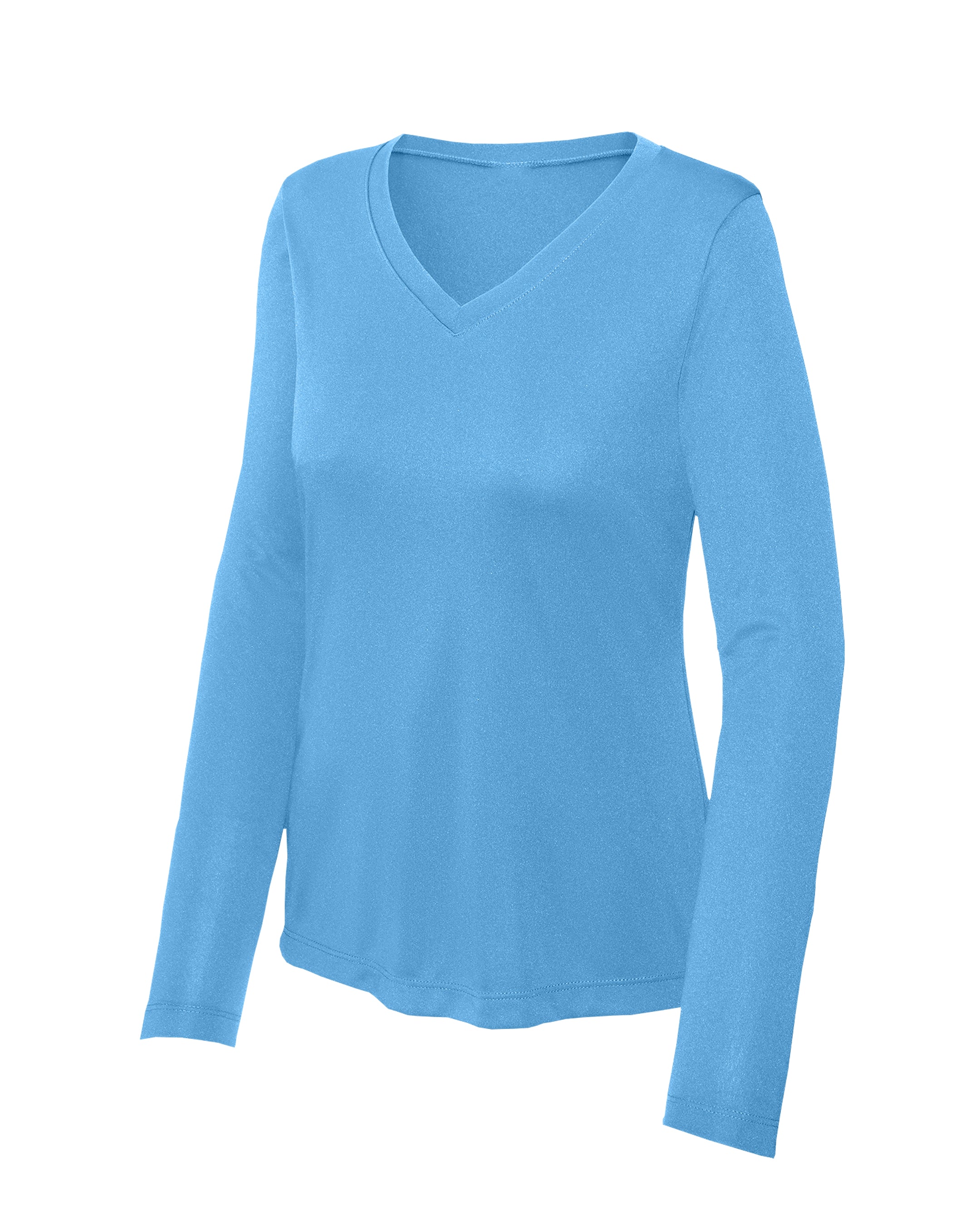 Light blue long-sleeve shirt on a white background